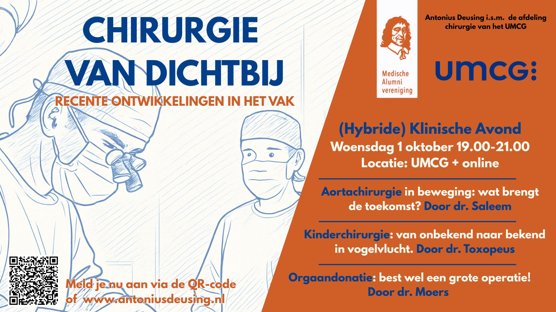 Hybride Klinische avond 'Chirurgie van dichtbij. Recente ontwikkelingen in het vak'